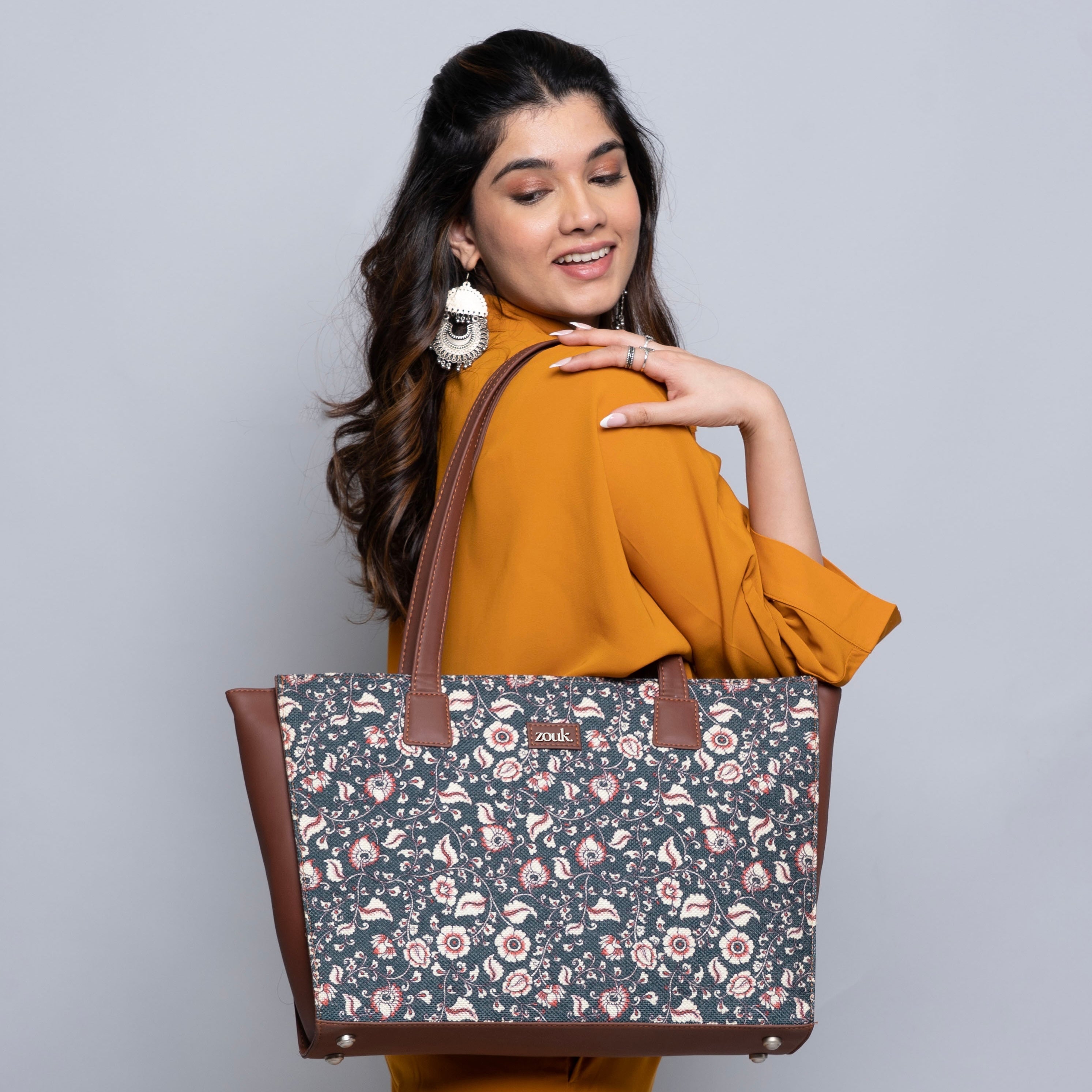 ZIP-Chittoor Blue Kalamkari Office Tote Bag