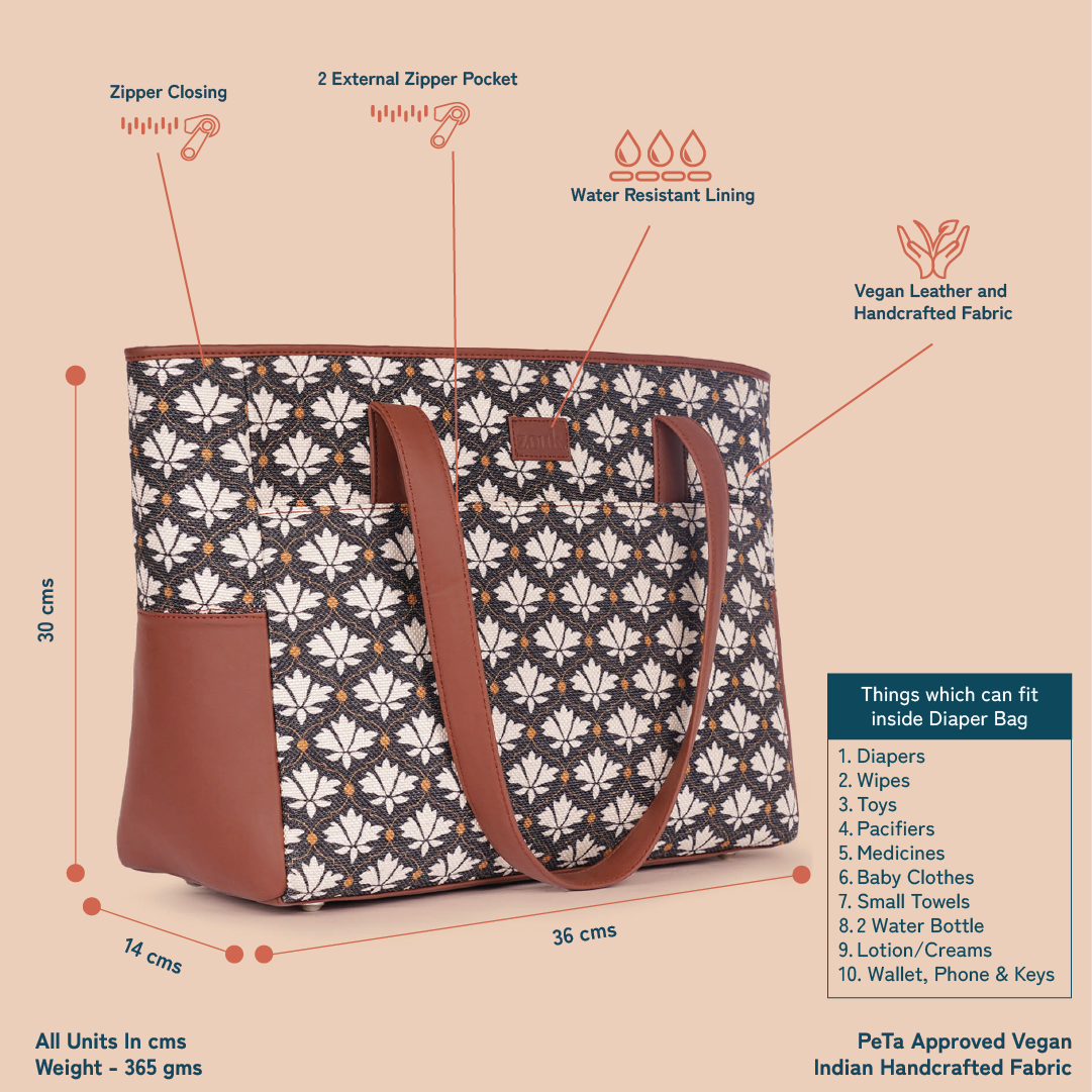 ZIP-Bidri Kaiser Diaper Bag