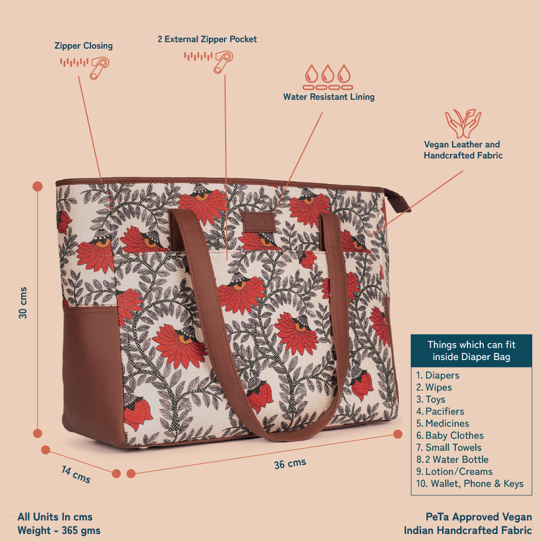 ZIP-Nawabi Couture Diaper Bag