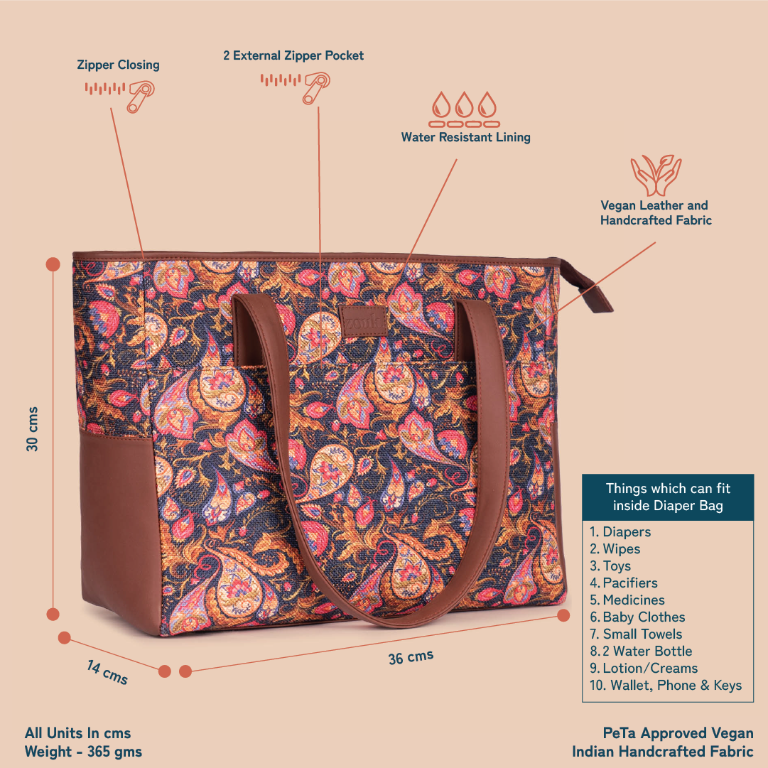 Paisley Print Diaper Bag