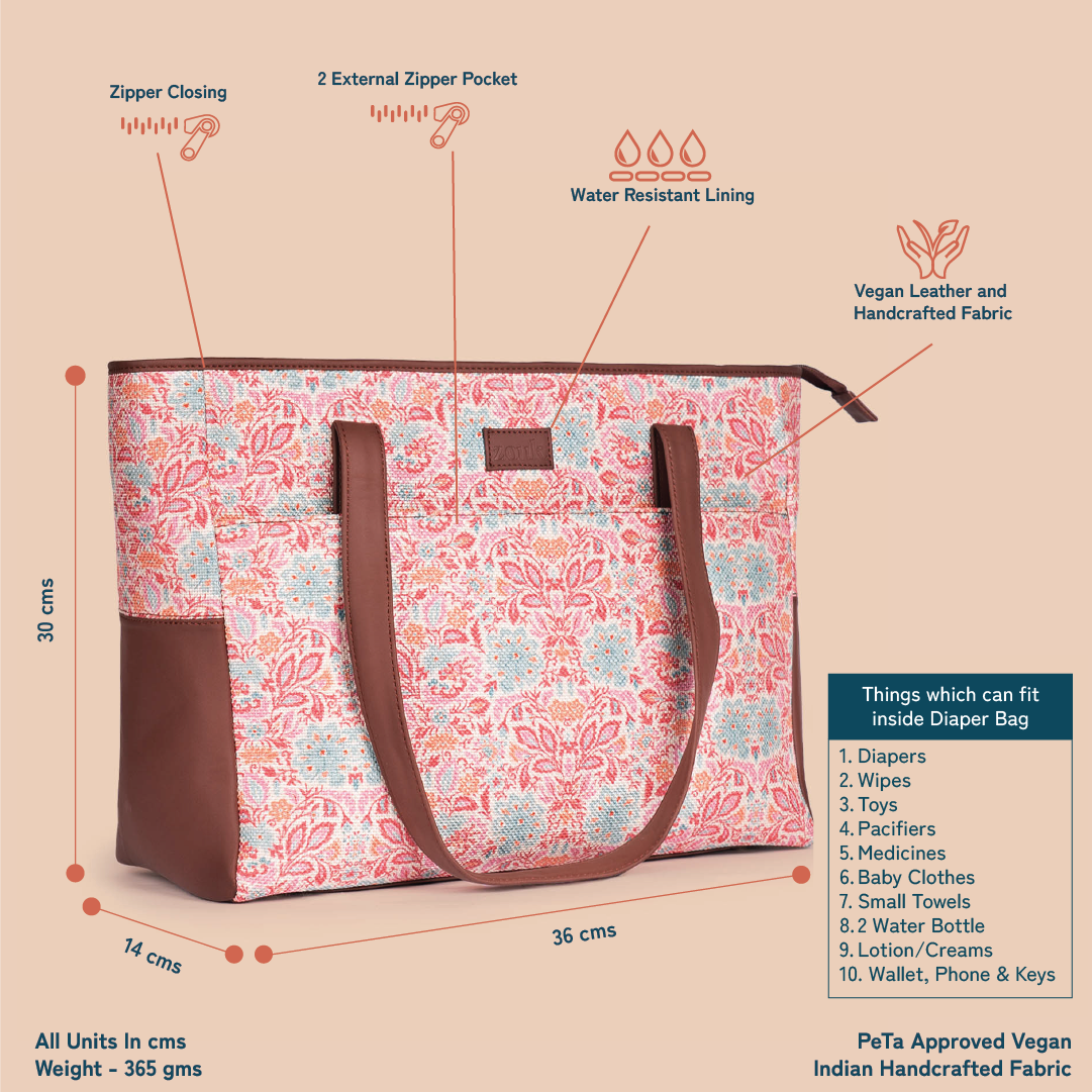 Mangalore Blossoms Diaper Bag
