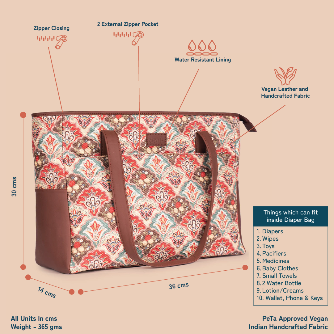Mughal Art Multicolor Diaper Bag