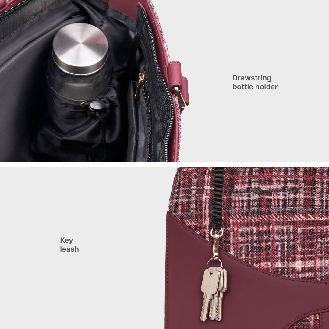 Mizo Crimson Expandable Office Bag (Cranberry)