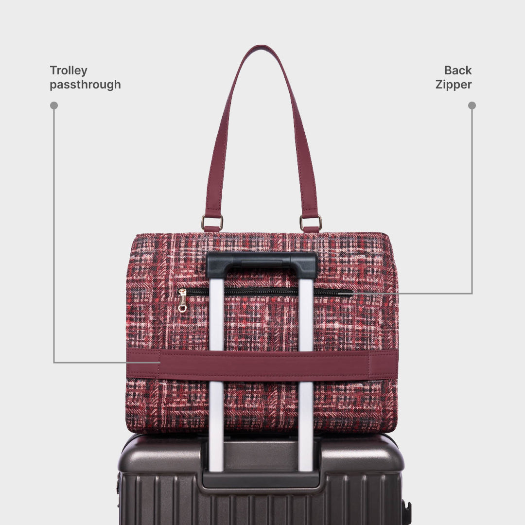 Mizo Crimson Expandable Office Bag (Cranberry)