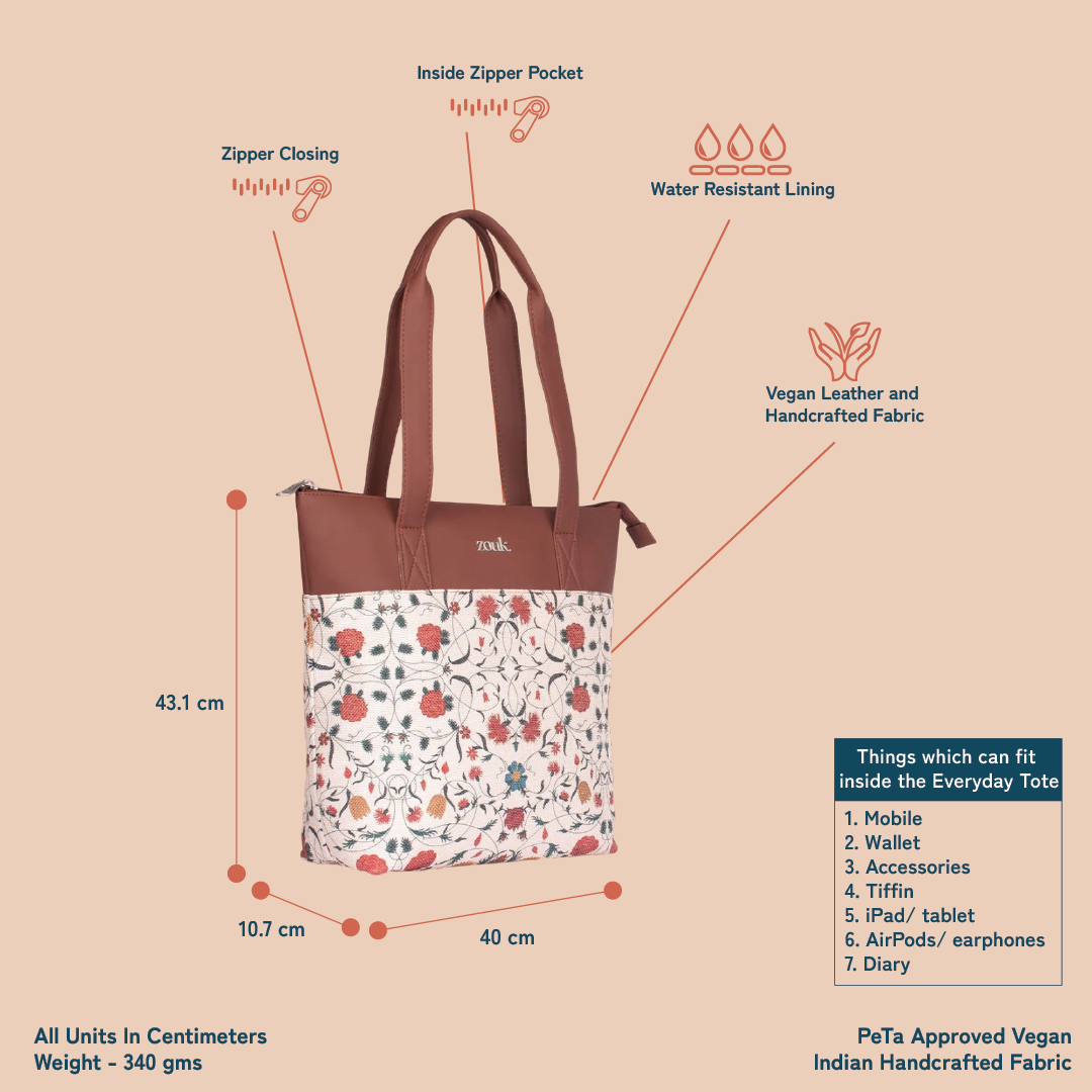 Junagarh Florals Everyday Tote Bag