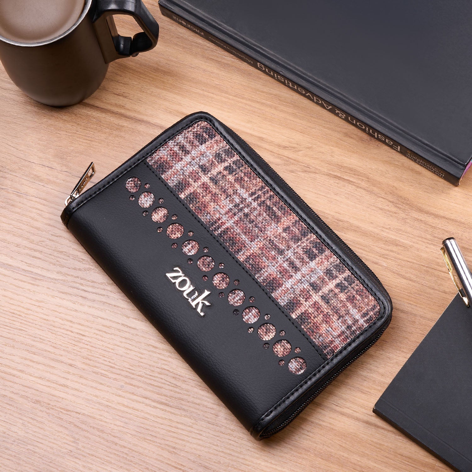 Eden Zipper Wallet - Cashmere Noir (Copper)