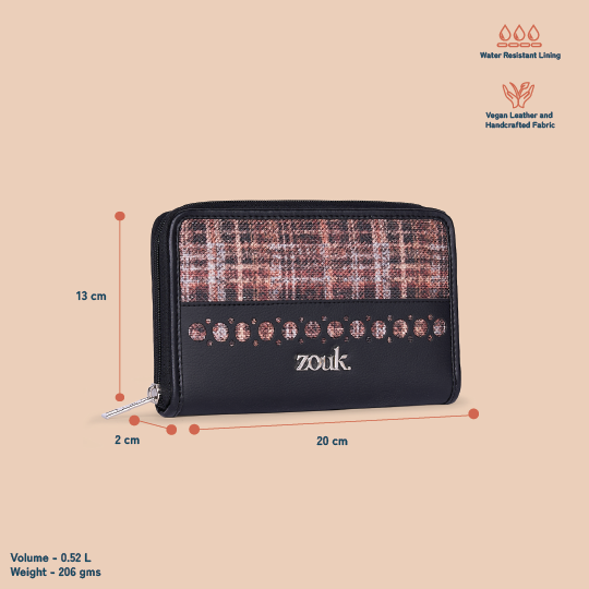 Eden Zipper Wallet - Cashmere Noir (Copper)