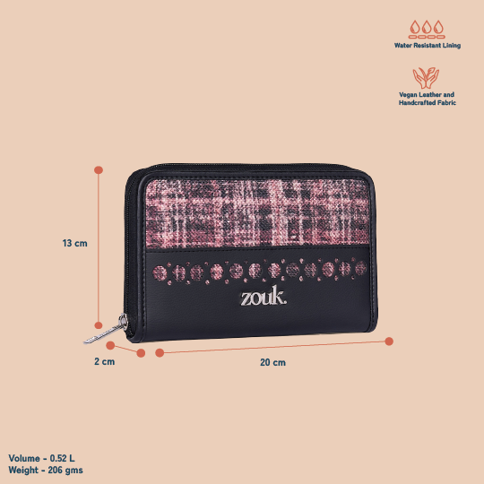 Eden Zipper Wallet - Cashmere Noir (Pink)