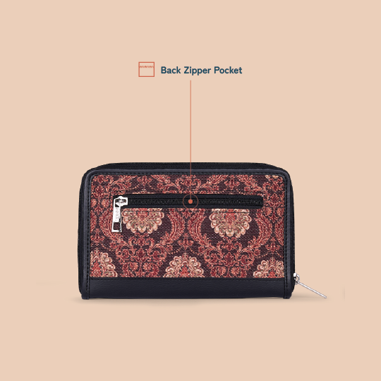 Eden Zipper Wallet - Jodhpur Damask