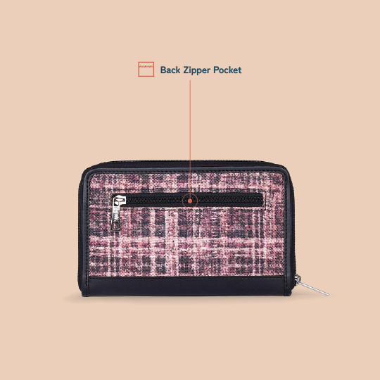 Eden Zipper Wallet - Cashmere Noir (Pink)