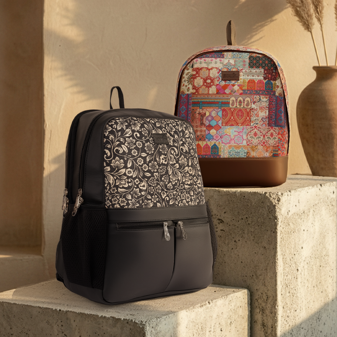 FloMotif Office Backpack & Kutch Gamthi Dome Daypack Combo