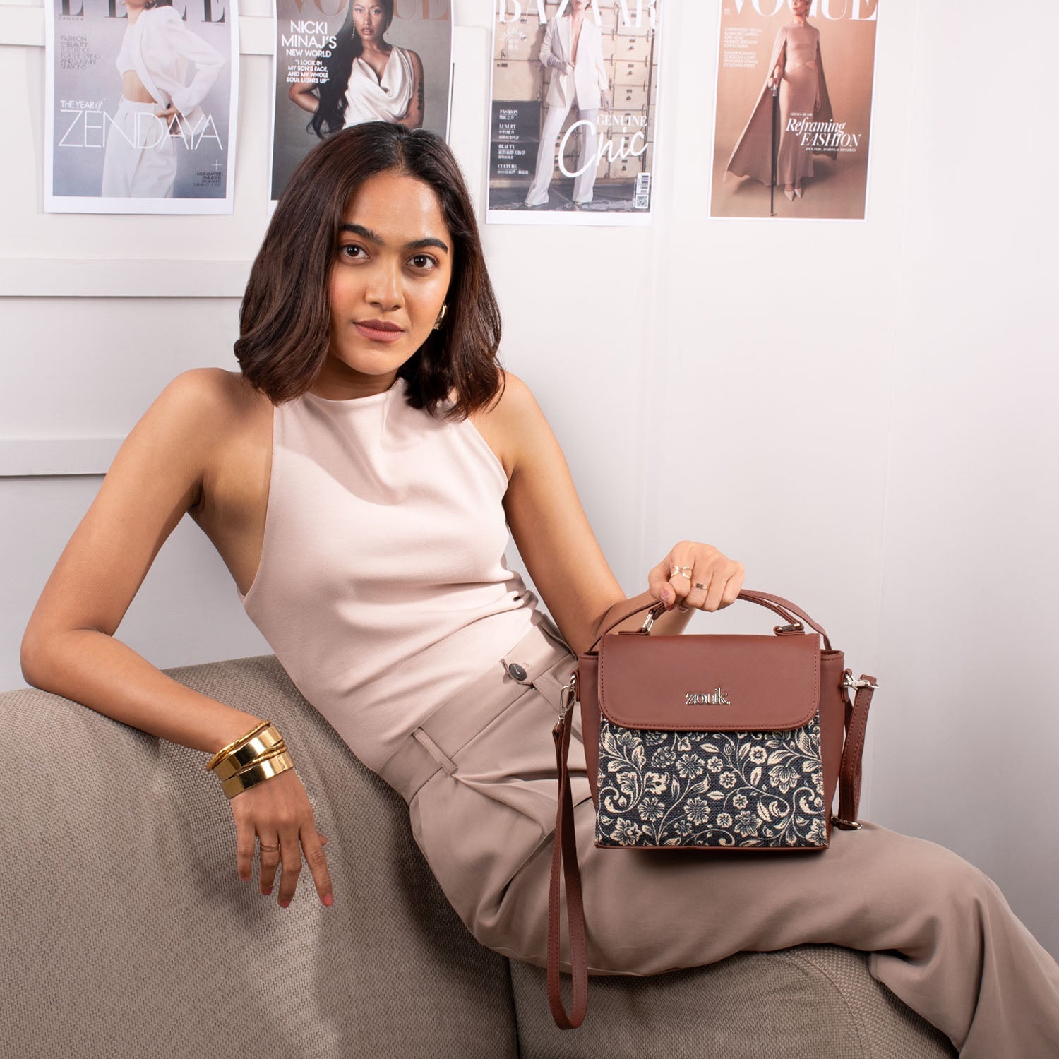 ZIP-FloMotif Statement Sling Bag