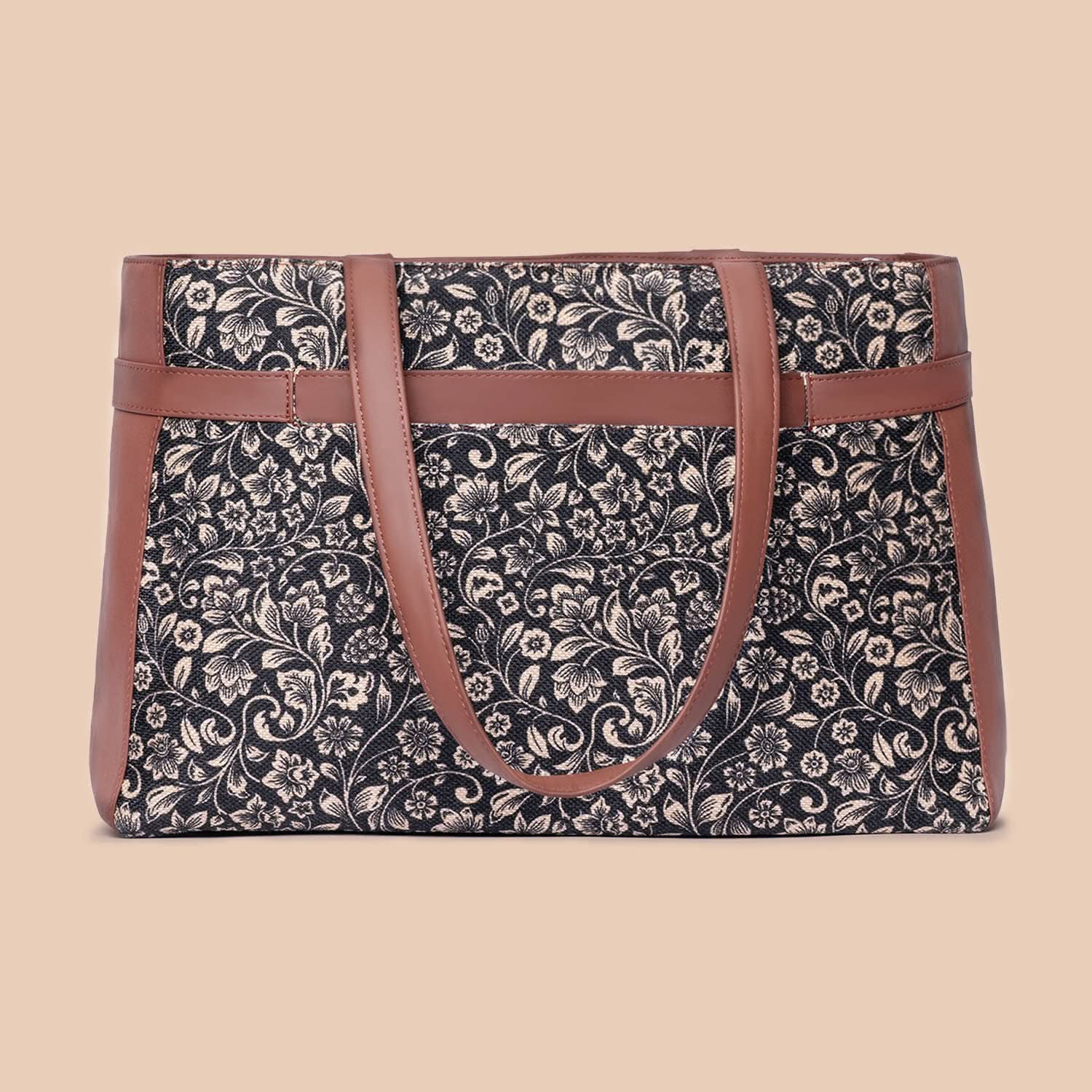 FloMotif & Royal Indian Peacock Motif - Statement Office Bag & U-Shaped Sling Bag Comb