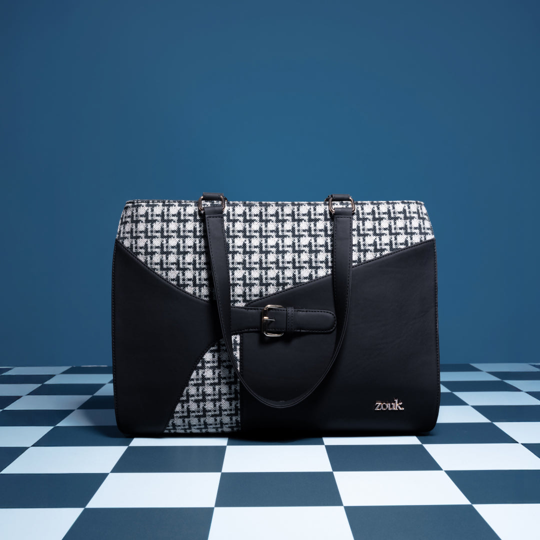 Carter Checks Expandable Office Bag (Black)