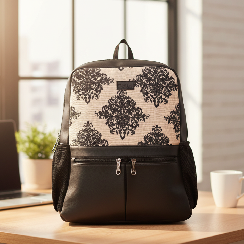 ZIP-Mughal Motif Office Backpack