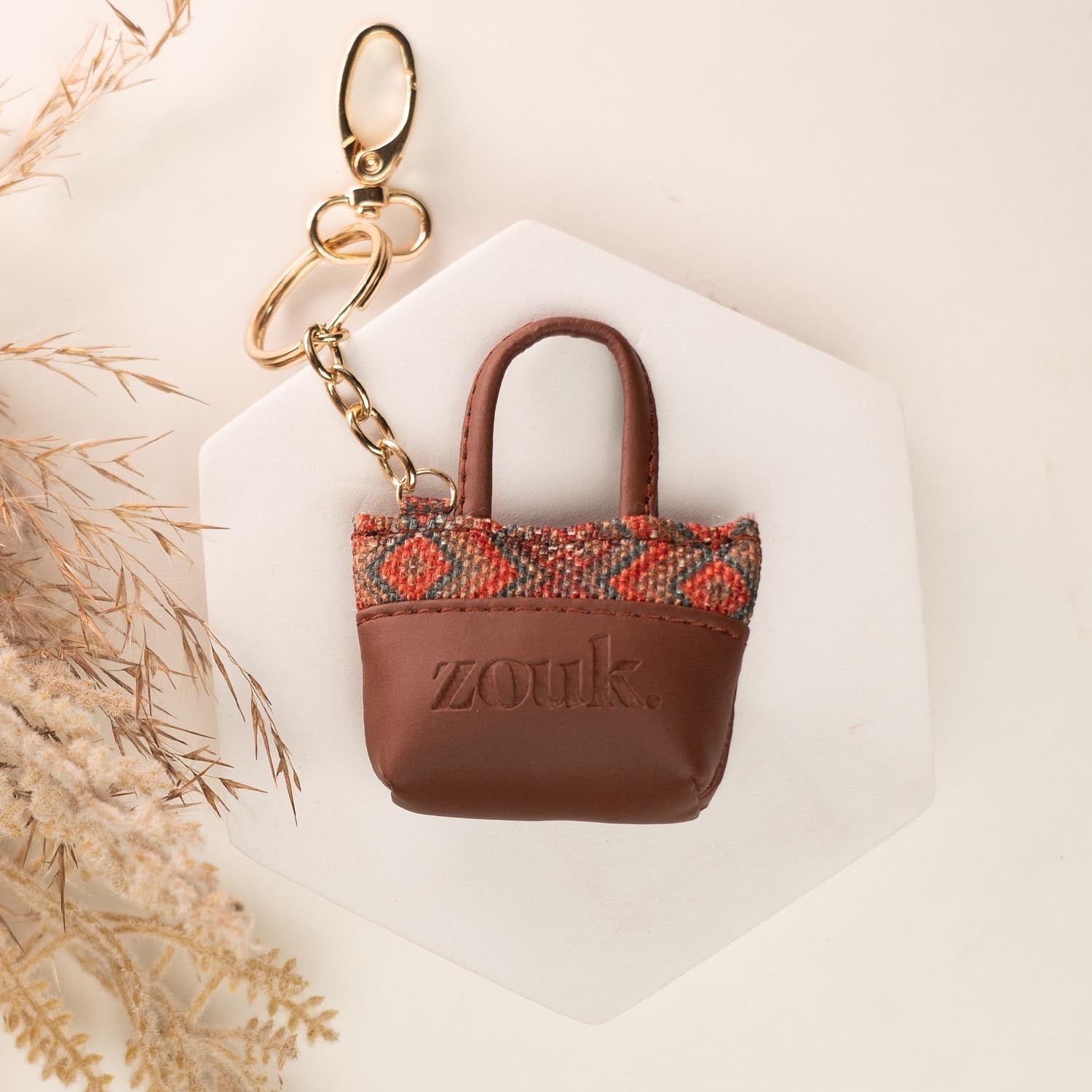 ZIP-Gwalior Twill Power Potli Keychain