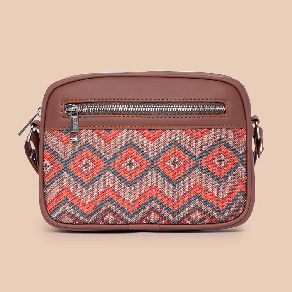 Gwalior Weaves Sling Bag and Chain Wallet (CFC) Combo