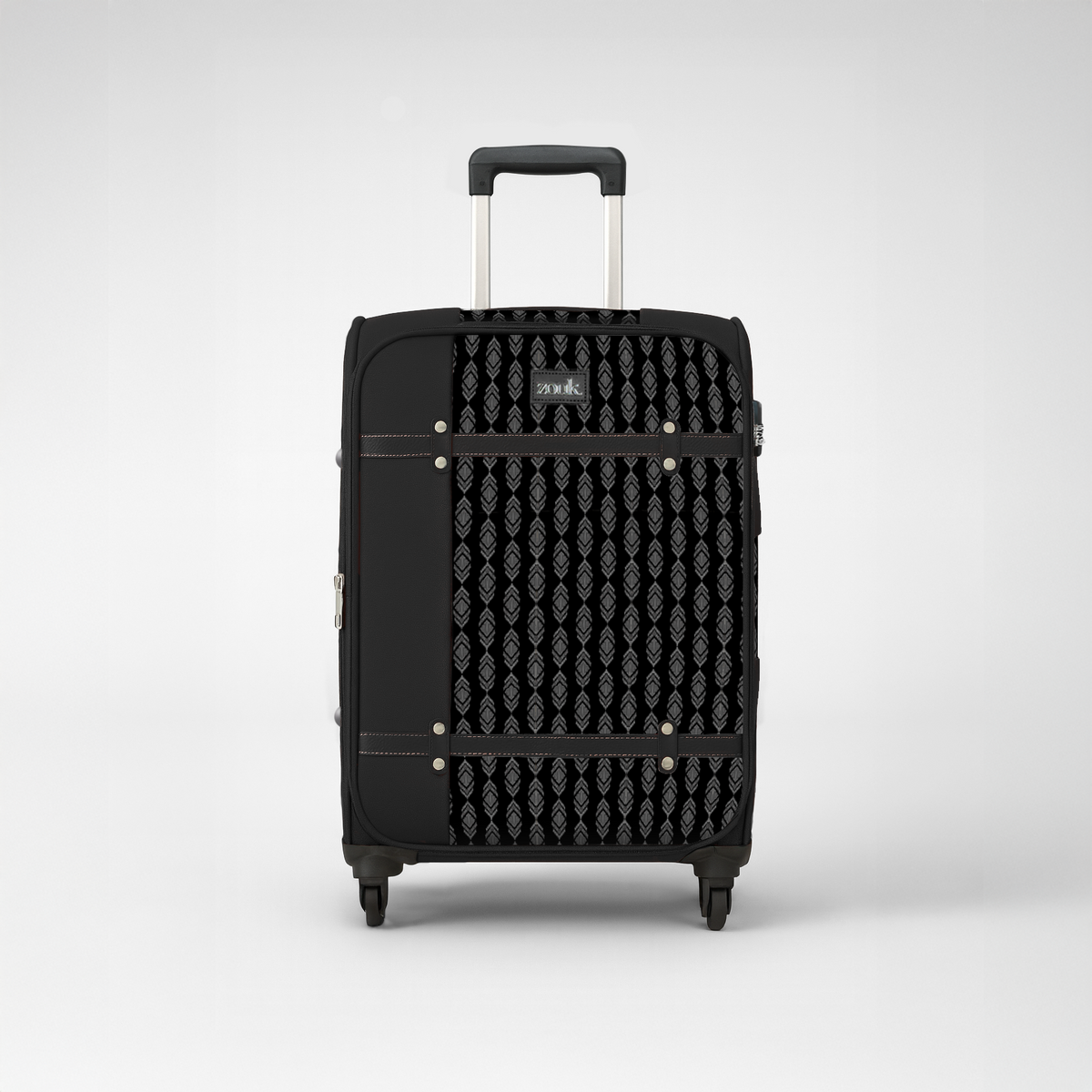 Hyderabad Ikat Saira Trolley Bag - (Black)