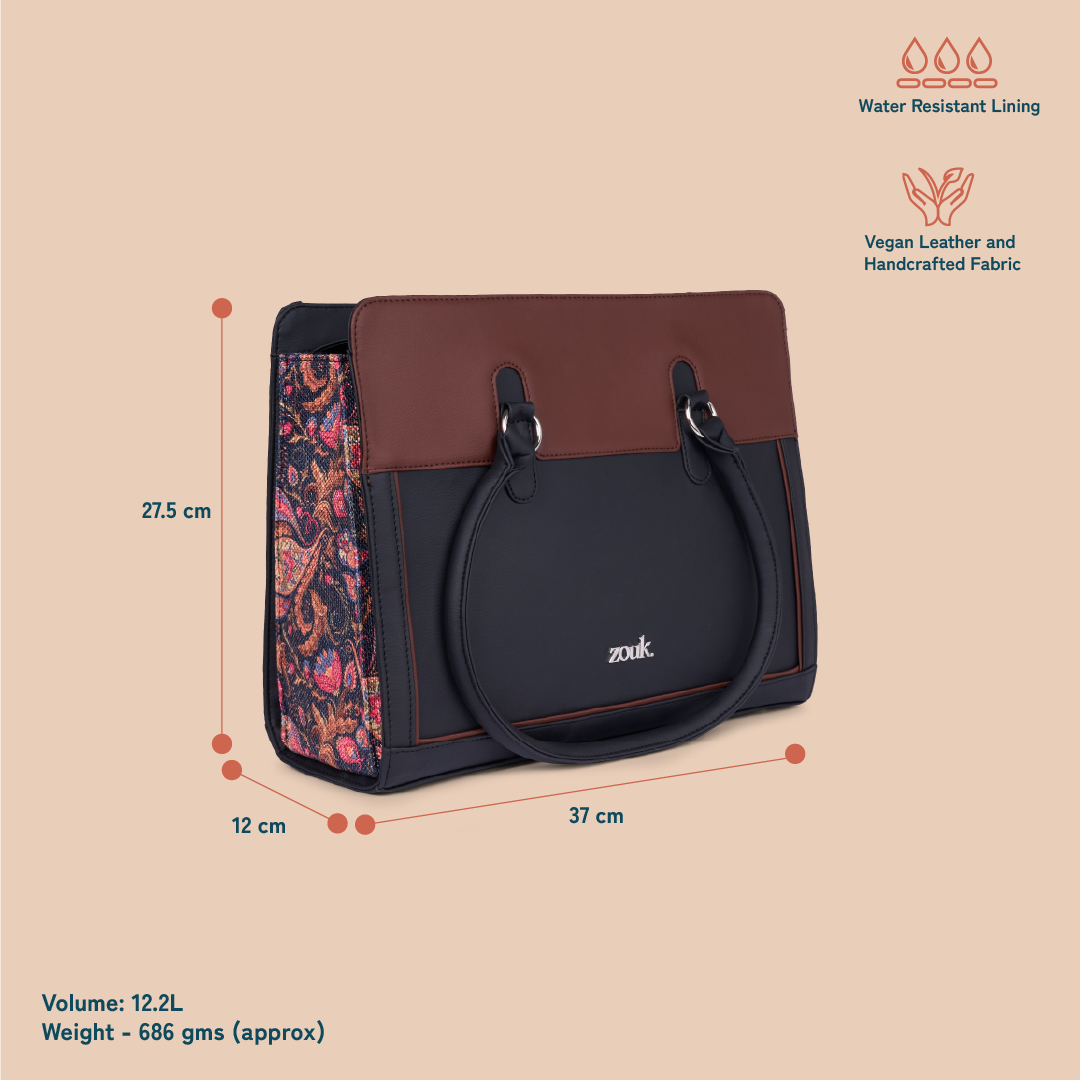 ZIP-Hannah Office Bag - Paisley Print