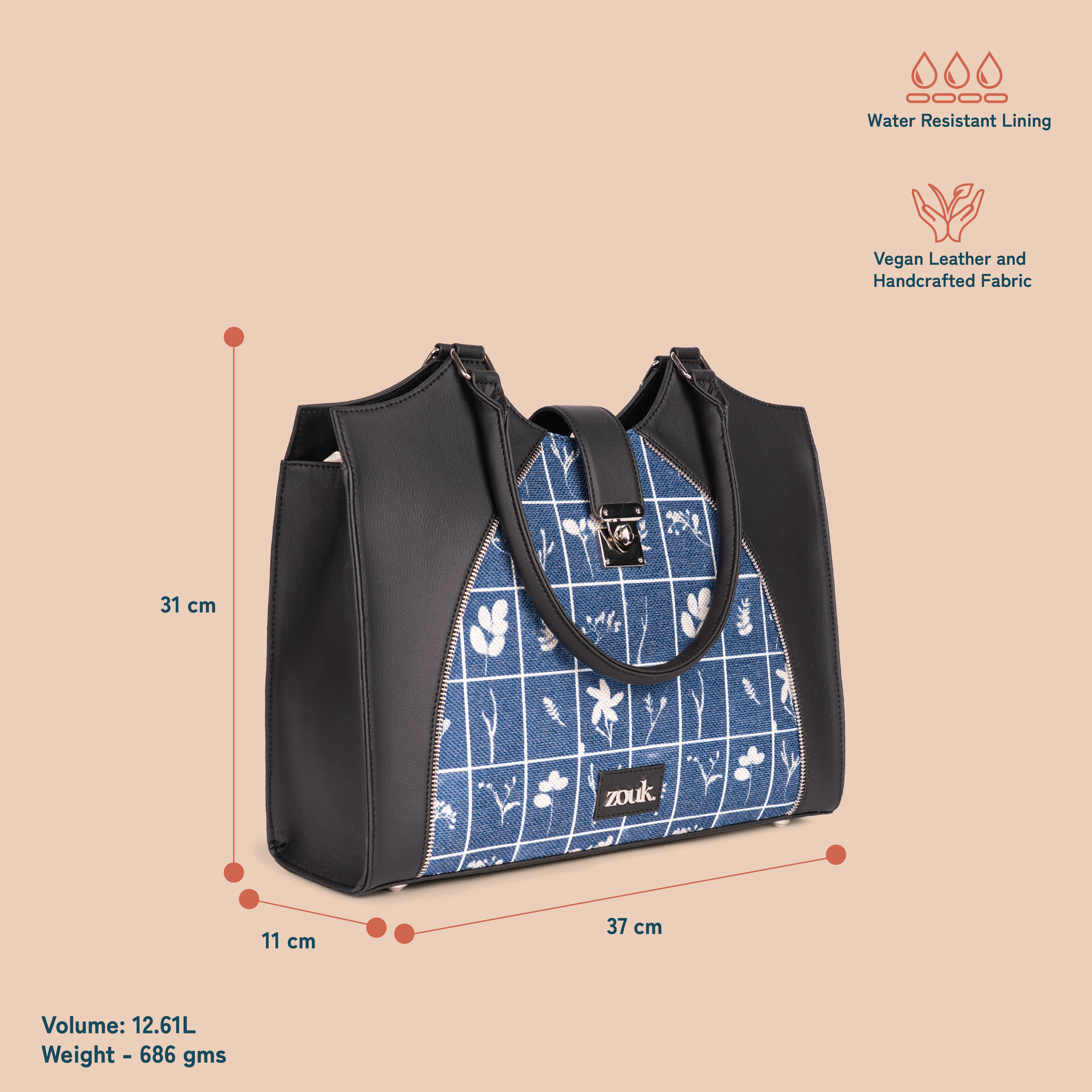 Harriet Office Bag - Lakshadweep Azure