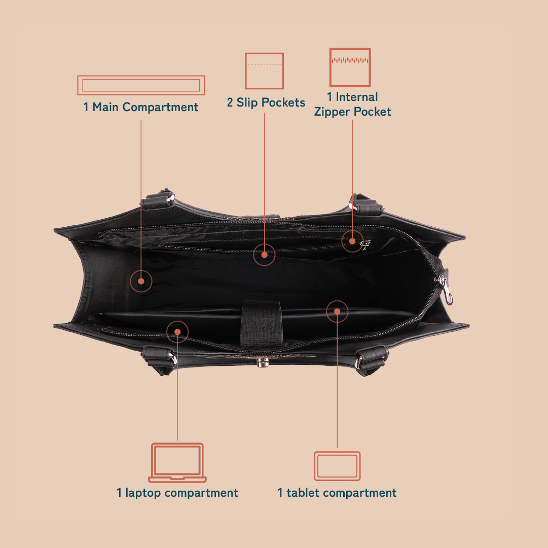 Harriet Office Bag - Cashmere Noir (Pink)