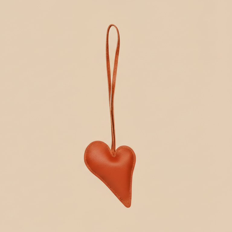Big Heart Bag Charm - Orange