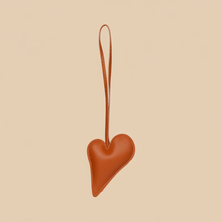 Big Heart Bag Charm - Orange