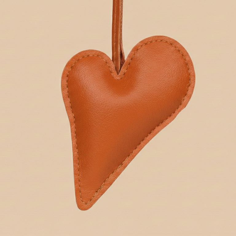 Big Heart Bag Charm - Orange