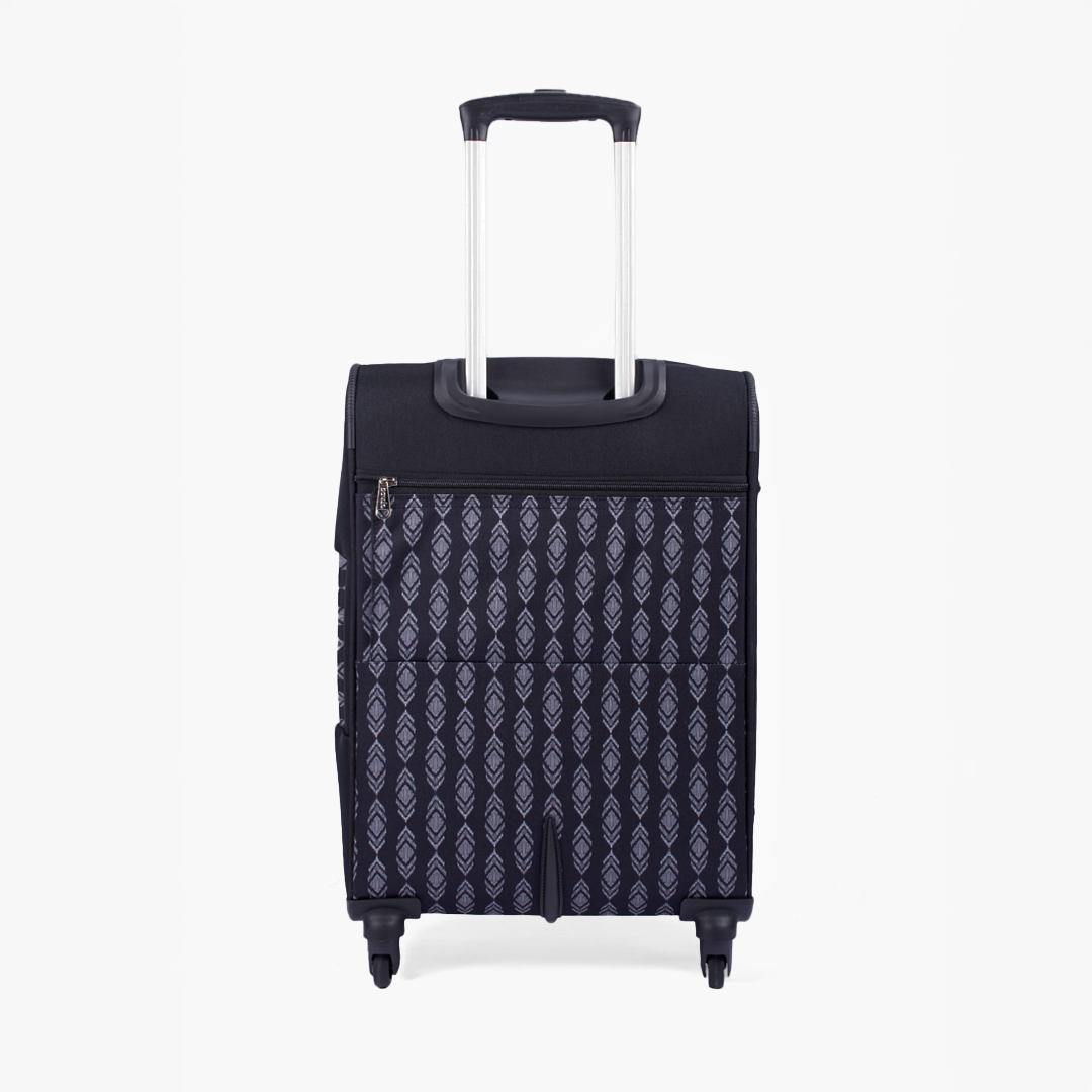 Hyderabad Ikat Saira Trolley Bag - Black (Medium)