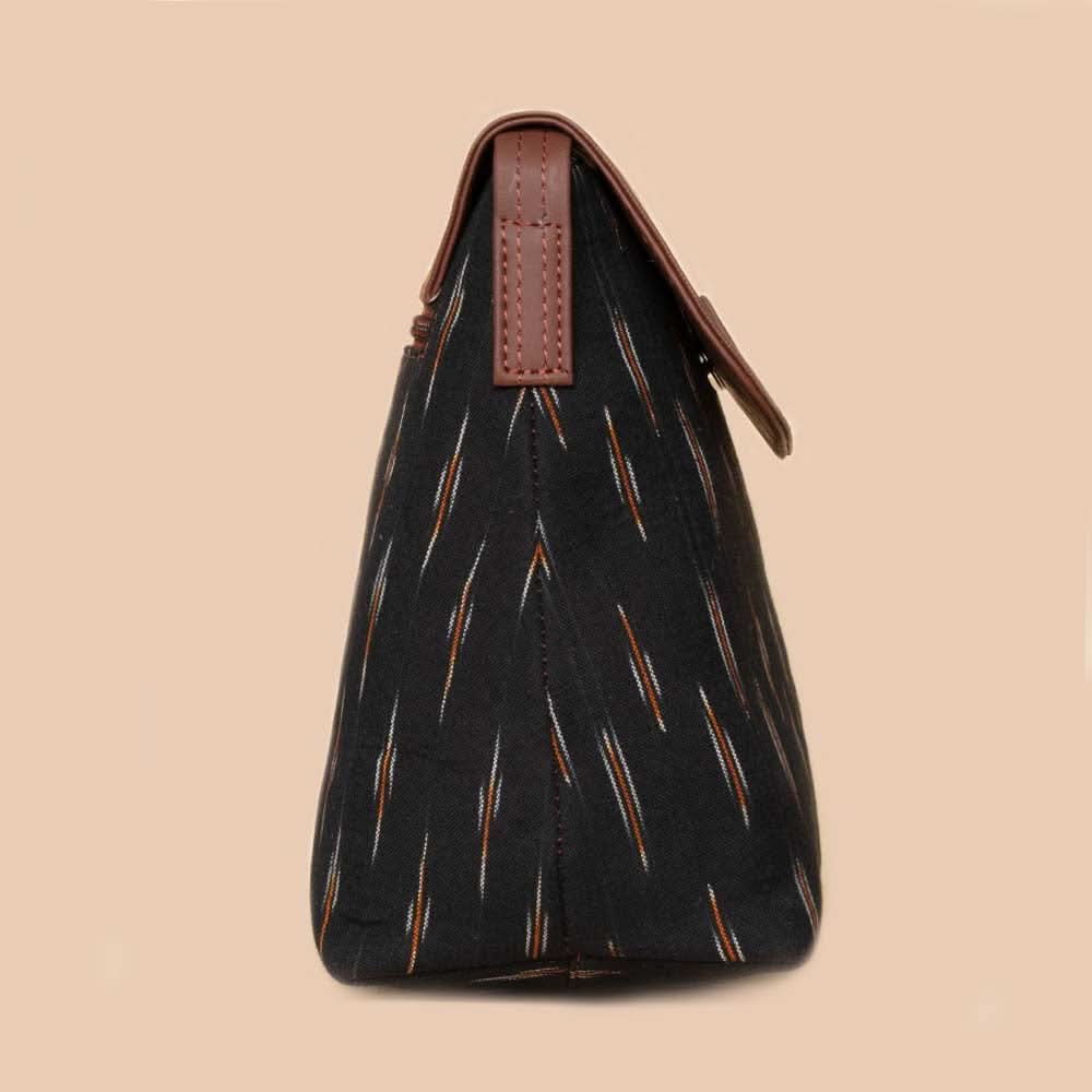 Qutub Stripes & Ikat GreRe - Women's Work Bag & Flap Sling Bag Combo