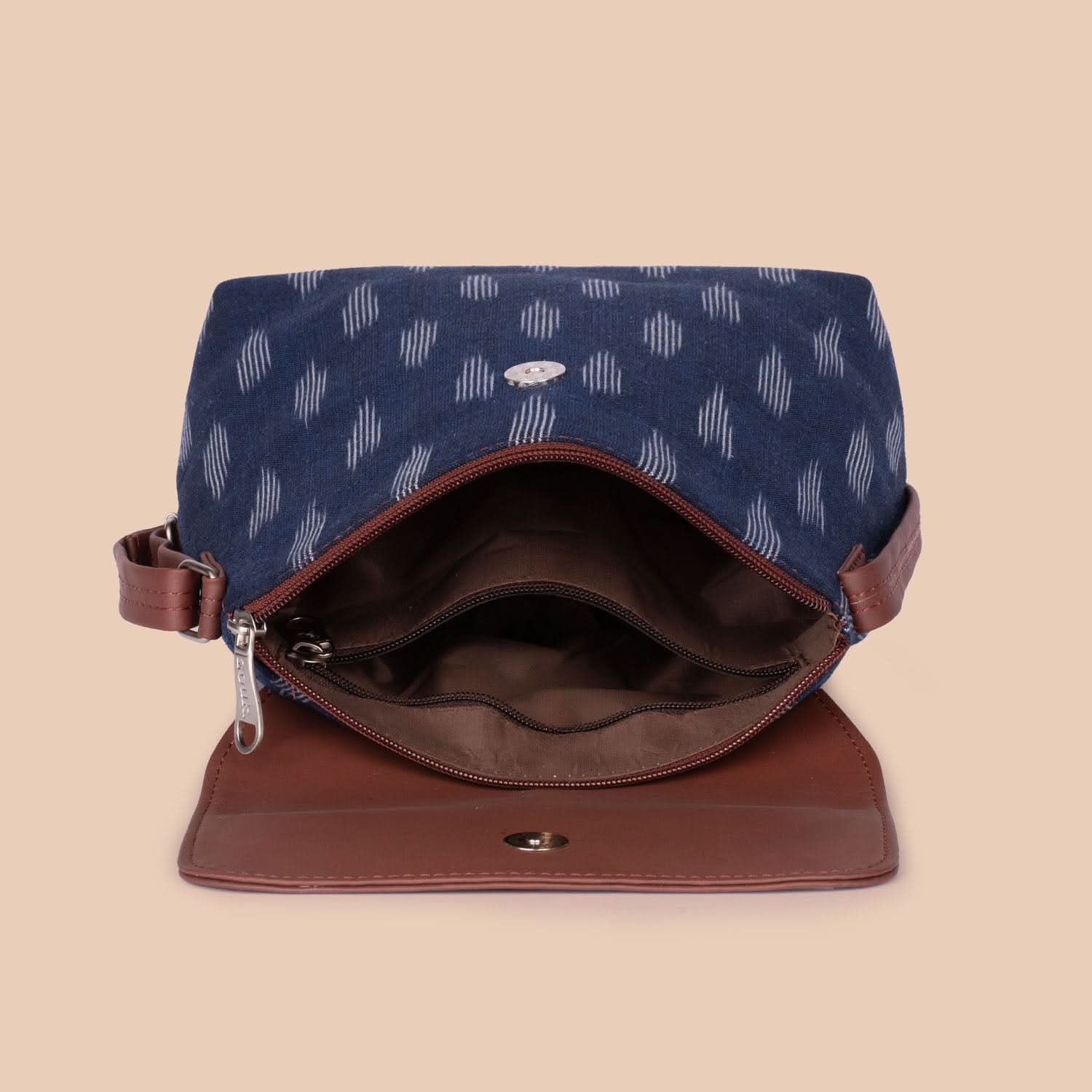 Ikat Jet Blue Flap Sling Bag