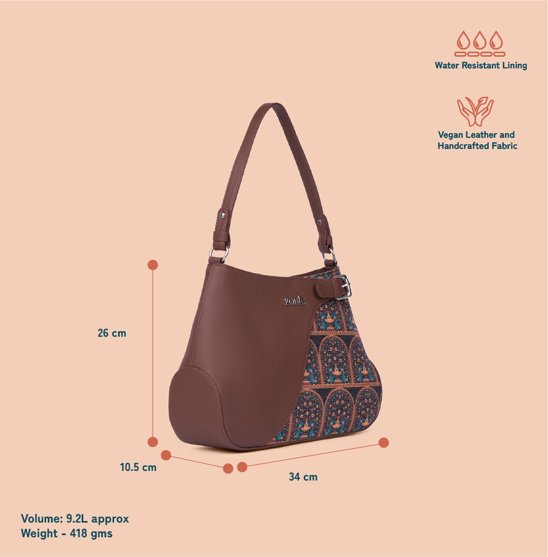 Ira Handbag - Royal Indian Peacock Motif