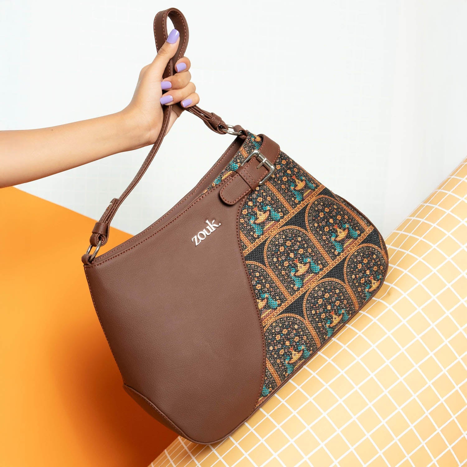 Ira Handbag - Royal Indian Peacock Motif