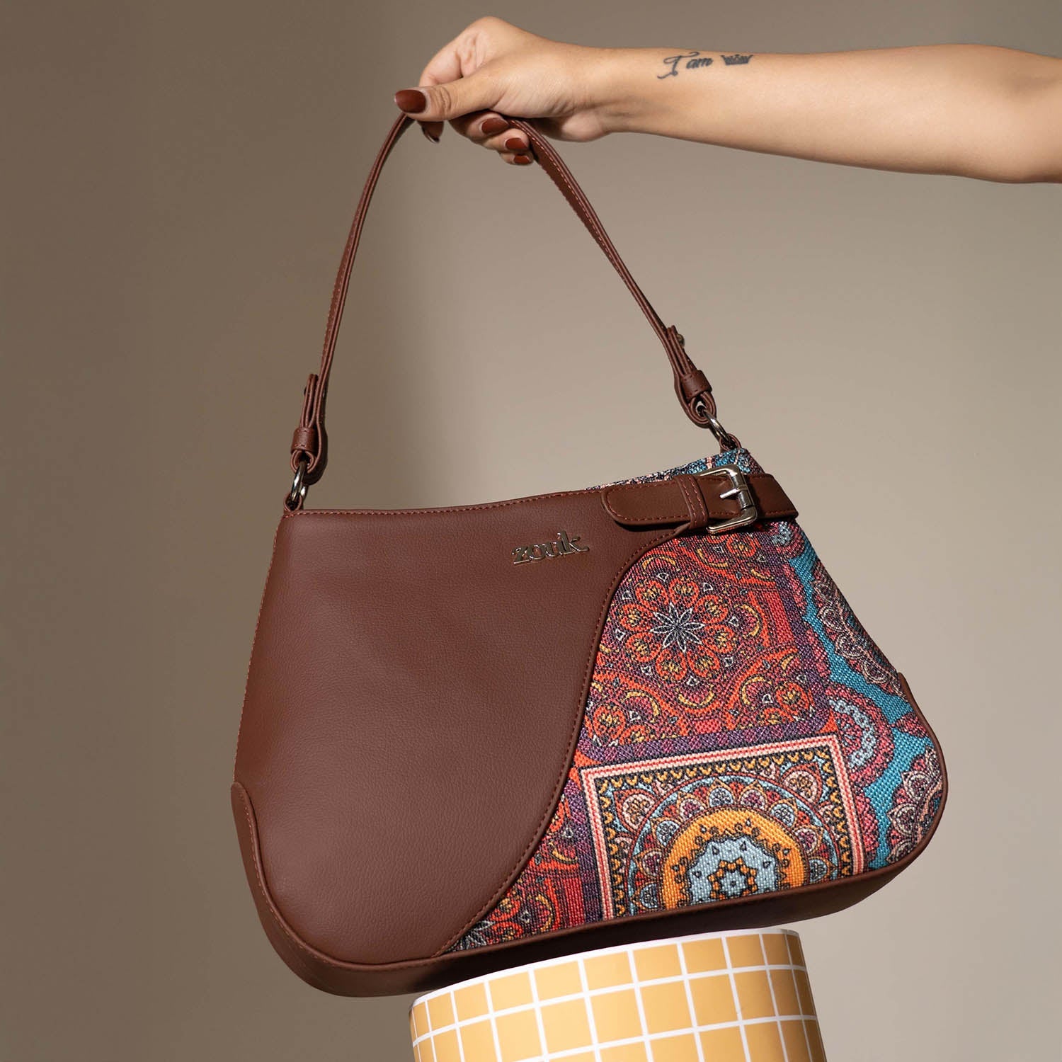 Ira Handbag - Multicolor Mandala Print