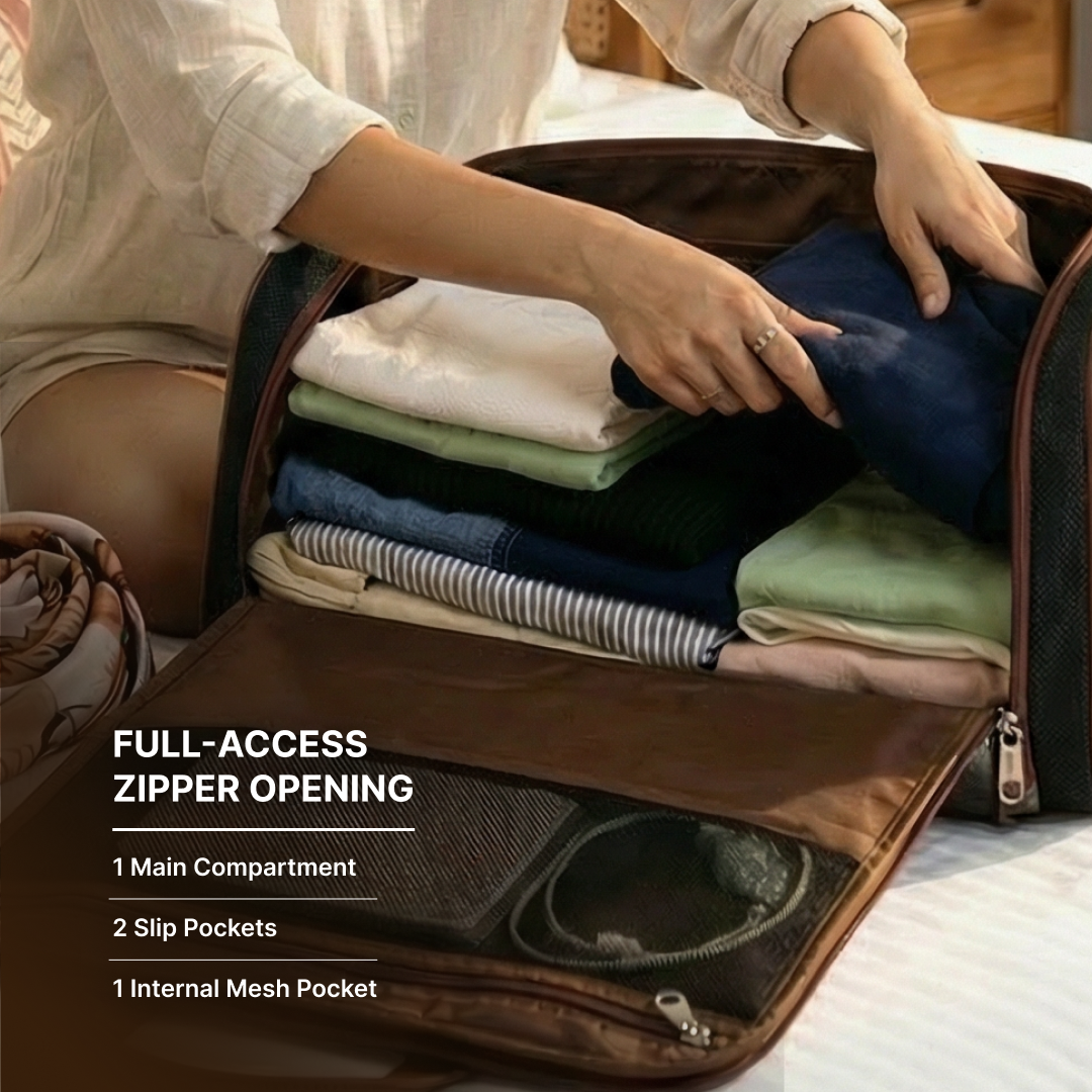 Jet Black Weekender Duffle Bag