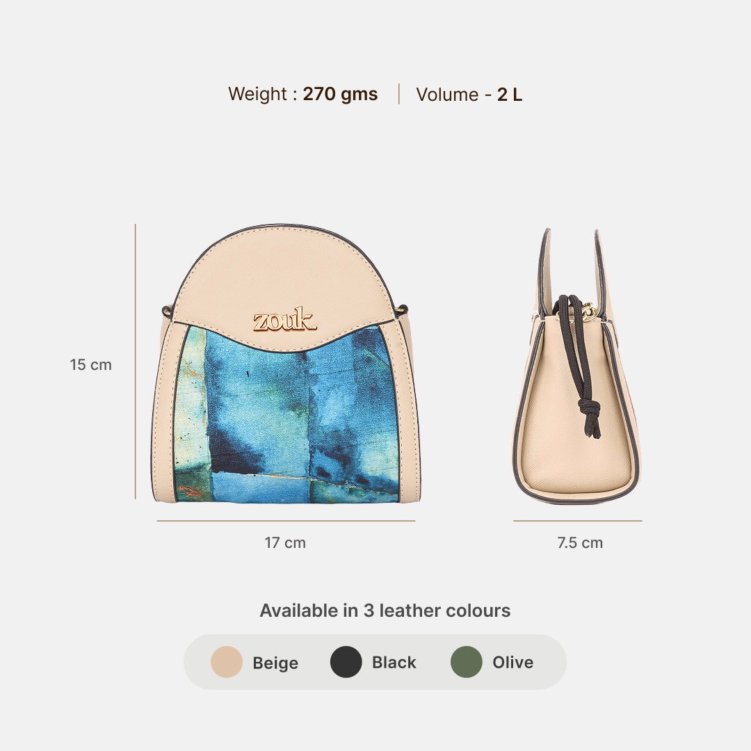 Opalite Mehr Potli Bag (Beige Saffiano)