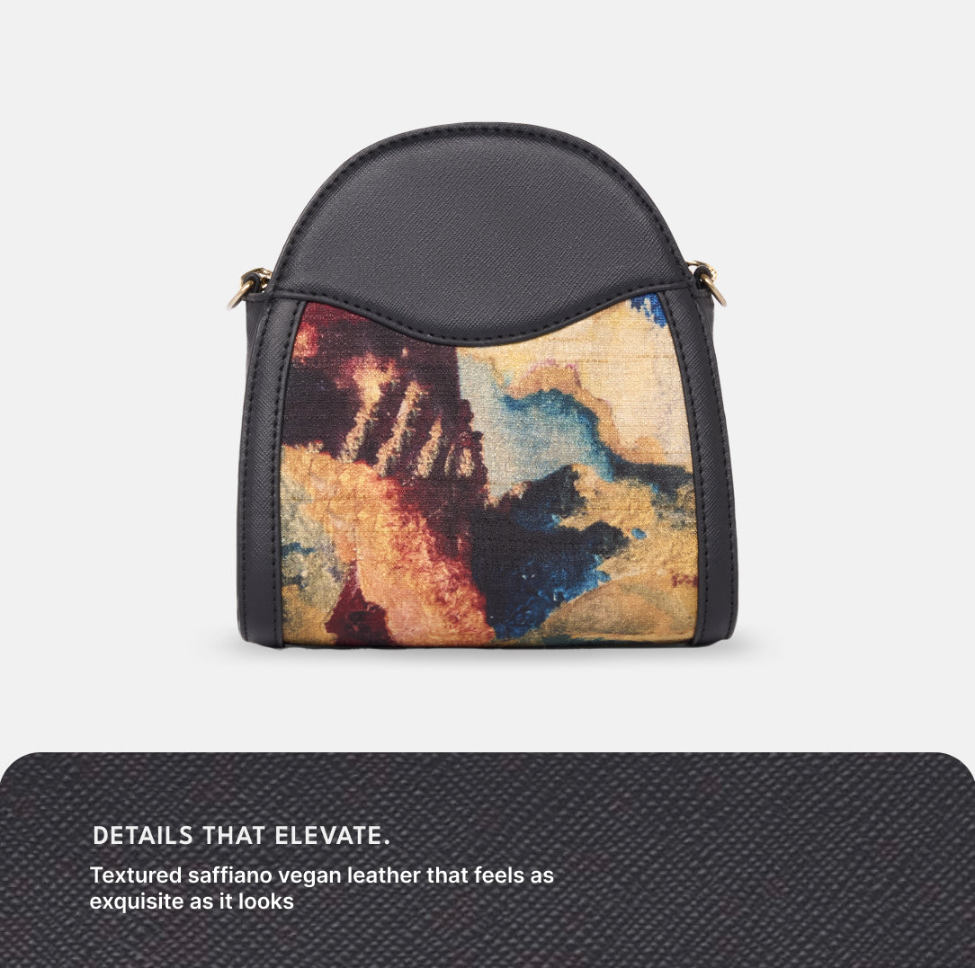 Quartz Mehr Potli Bag (Black Saffiano)