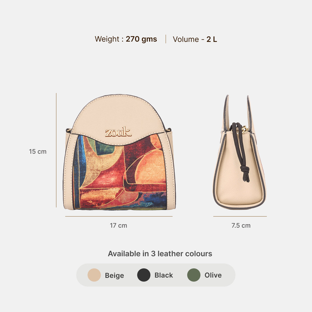 Sapphire Mehr Potli Bag (Biege Saffiano)