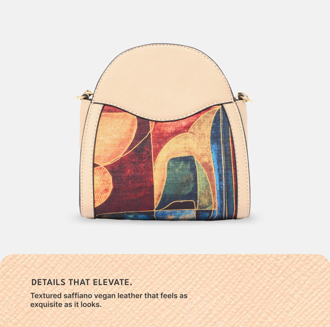 Sapphire Mehr Potli Bag (Biege Saffiano)