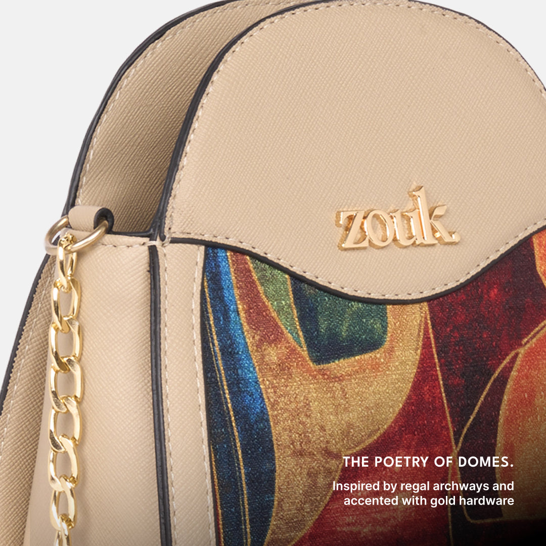 Sapphire Mehr Potli Bag (Biege Saffiano)