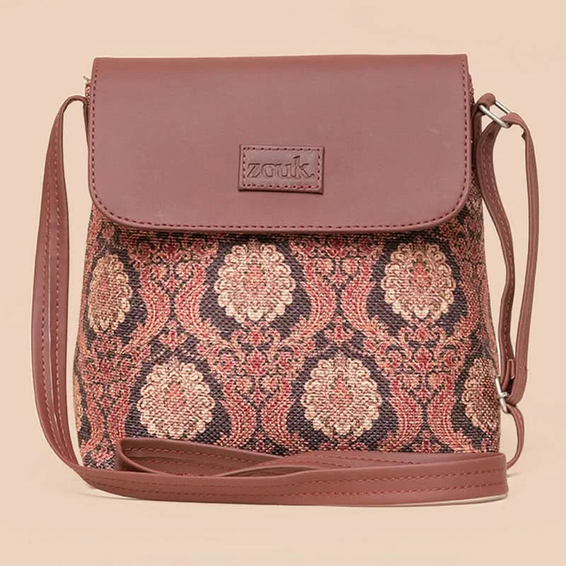 Jodhpur Damask - Office Tote Bag & Flap Sling Bag Combo