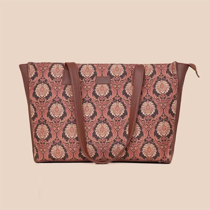 Jodhpur Damask - Office Tote Bag & Flap Sling Bag Combo