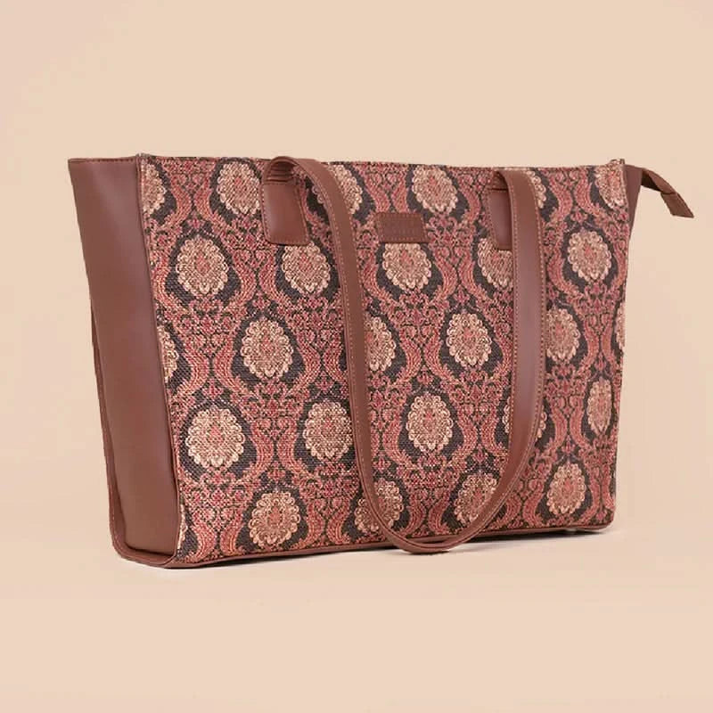 Jodhpur Damask - Office Tote Bag & Flap Sling Bag Combo