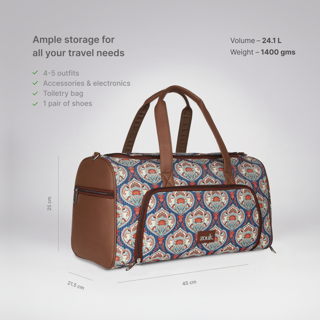 Kovil Blue Weekender Duffle Bag