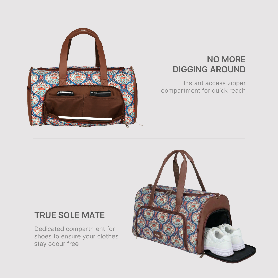 Kovil Blue Weekender Duffle Bag