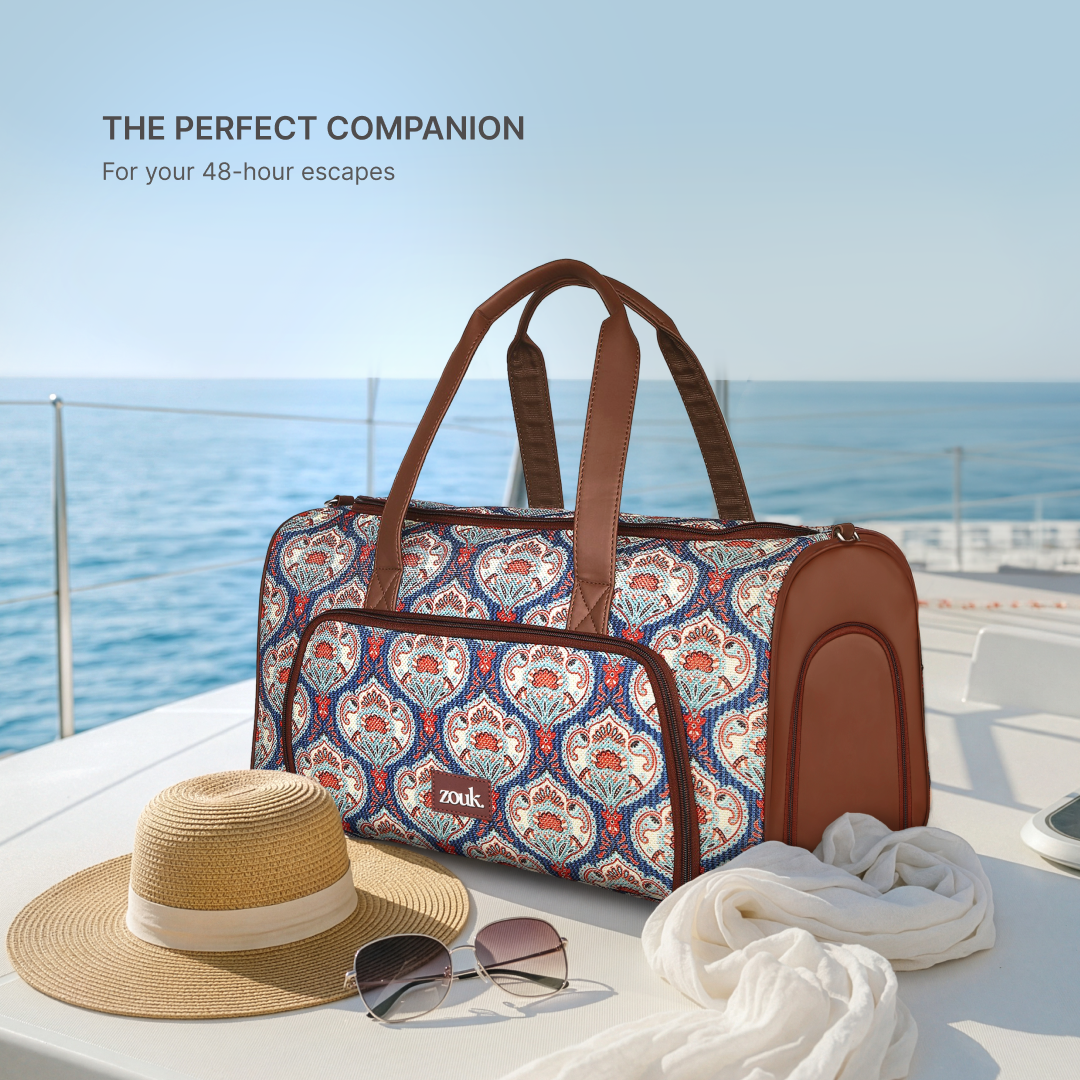 Kovil Blue Weekender Duffle Bag