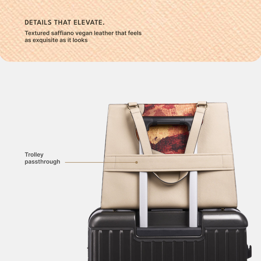 Citrine Kanak Office Bag (Beige Saffiano)