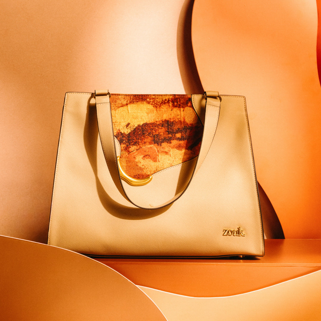 Citrine Kanak Office Bag (Beige Saffiano)