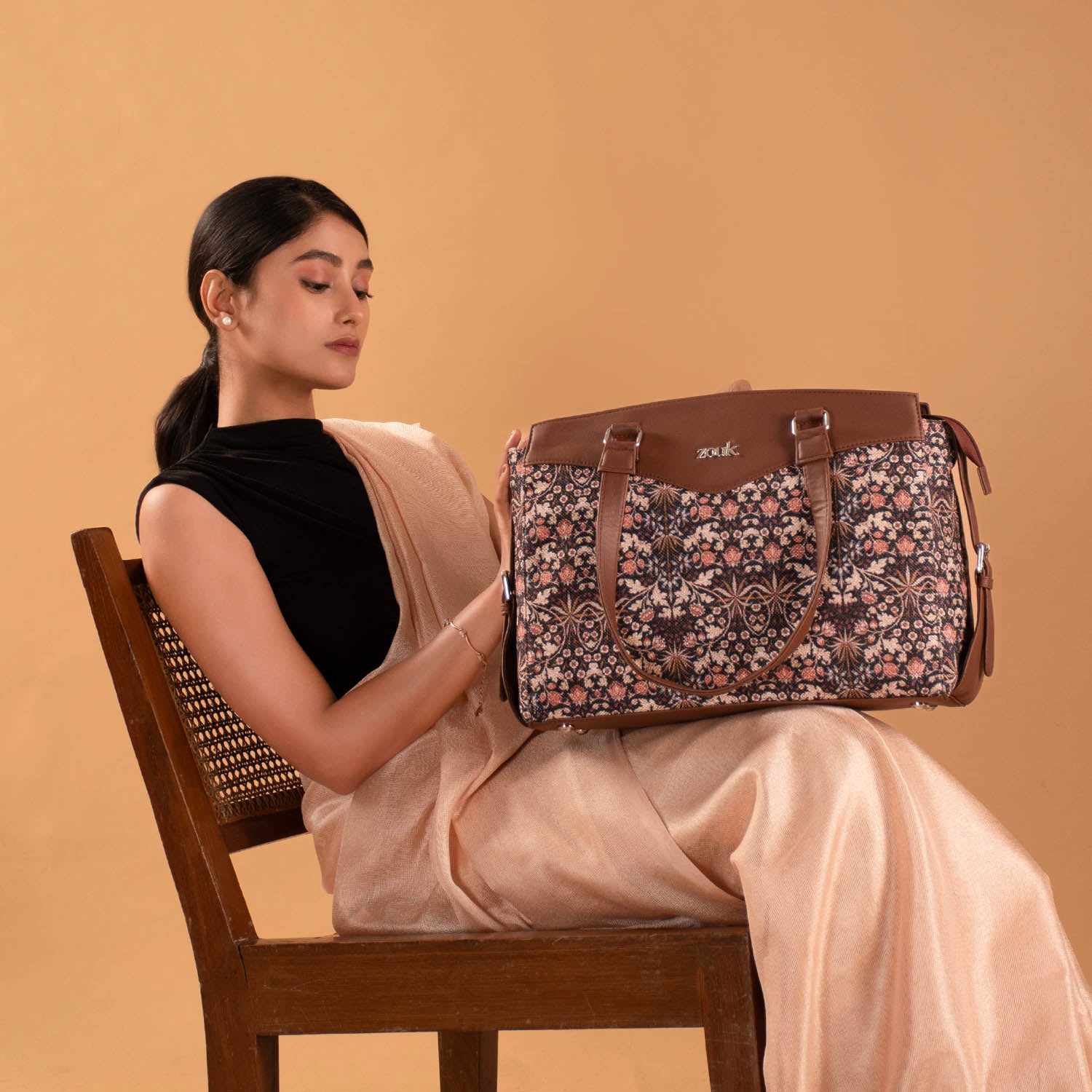 Kashmir Blooms Women's Work Bag Brown