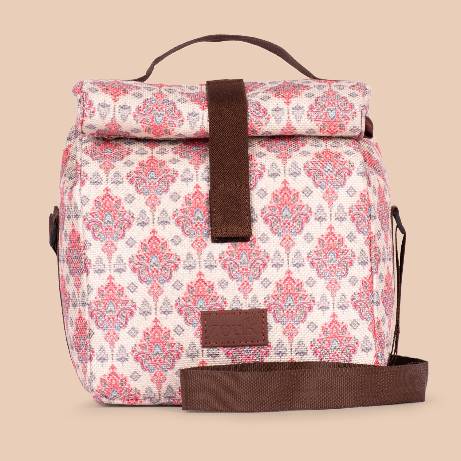 ZIP-Kashmiri Tulips Roll Up Lunch Bag